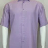 Sangi Modal Blend Short Sleeve Camp Shirt - Light Purple Geometric Weave