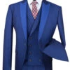 Vinci 3 Piece Fancy Blue Micro Dot Slim Fit Tuxedo Or Suit