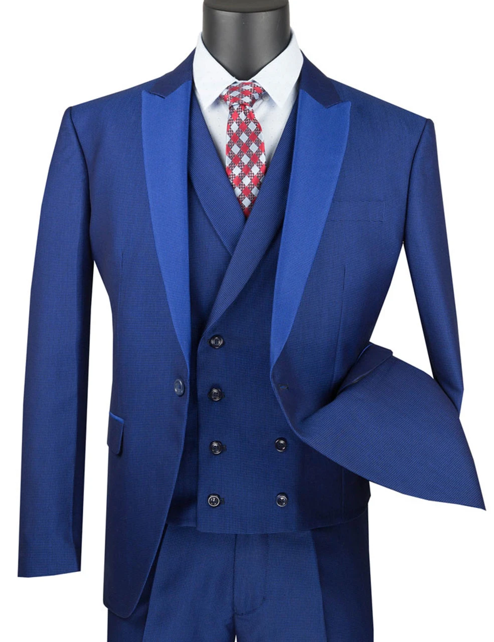 Vinci 3 Piece Fancy Blue Micro Dot Slim Fit Tuxedo Or Suit 1 Vinci 3 Piece Fancy Blue Micro Dot Slim Fit Tuxedo Or Suit