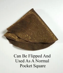 Antonio Ricci 2-in-1 Bronze 100% Jacquard Silk Pouf Round Pocket Square -Suit Discount Store Silk Bronze 5 46523.1675367808