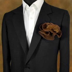Antonio Ricci 2-in-1 Bronze 100% Jacquard Silk Pouf Round Pocket Square -Suit Discount Store Silk Bronze 91703.1675367769