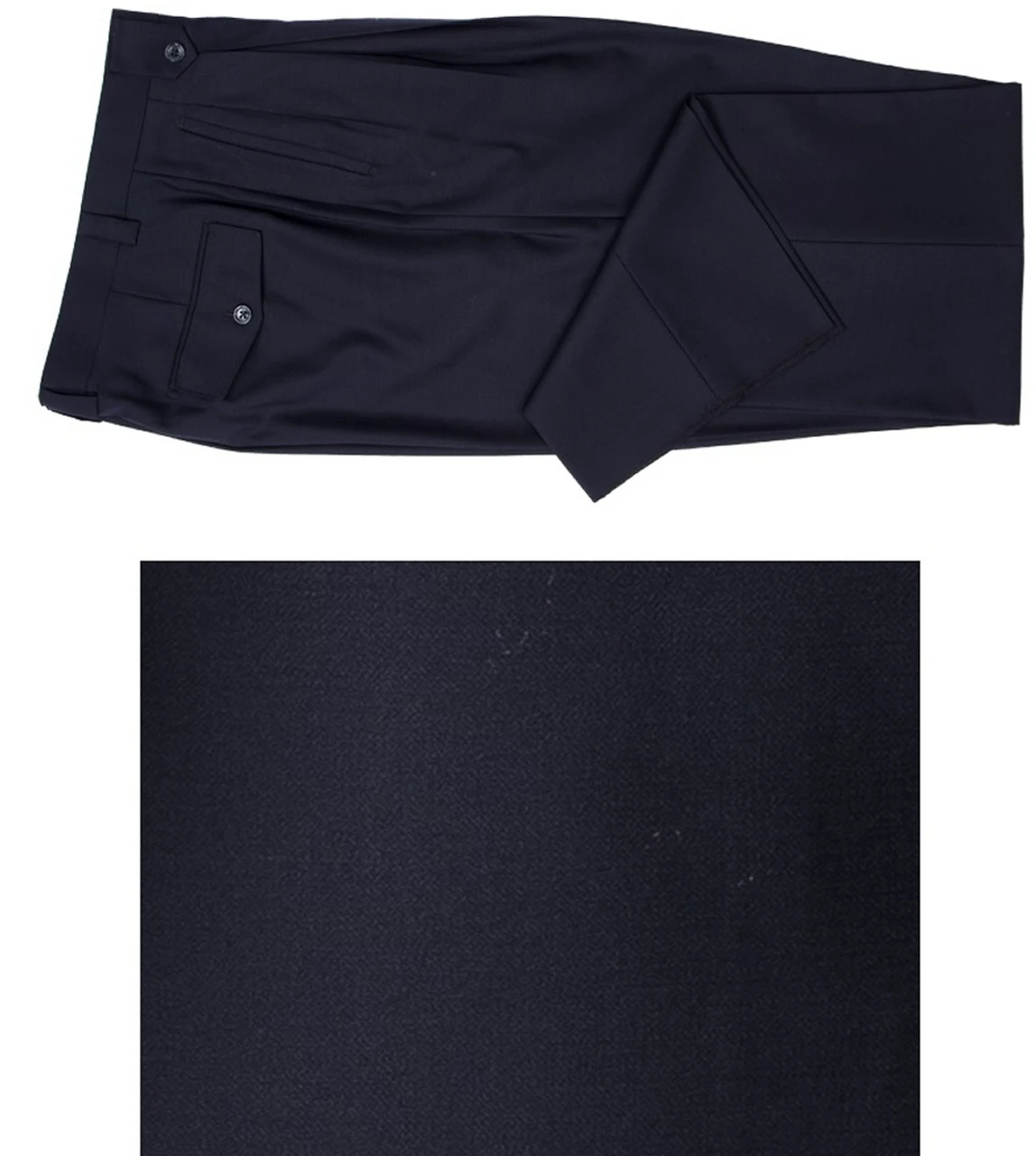 Tiglio Wide Leg Vested Italian Wool Suit - Navy 2 Tiglio Wide Leg Vested Italian Wool Suit - Navy - Image 2