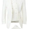 Tiglio Wide Leg Vested Italian Wool Suit - Cream
