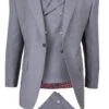 Tiglio Wide Leg Vested Italian Wool Suit - Light Grey