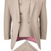 Tiglio Wide Leg Vested Italian Wool Suit - Sand