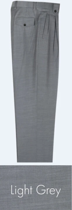 Tiglio 100% Wool Pleated Wide-Legged Slacks 13 Tiglio 100% Wool Pleated Wide-Legged Slacks -Suit Discount Store TGL WL2576 ltgrey 83707.1527007135