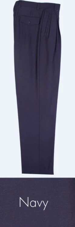 Tiglio 100% Wool Pleated Wide-Legged Slacks 16 Tiglio 100% Wool Pleated Wide-Legged Slacks -Suit Discount Store TGL WL2576 navy 30196.1527007079