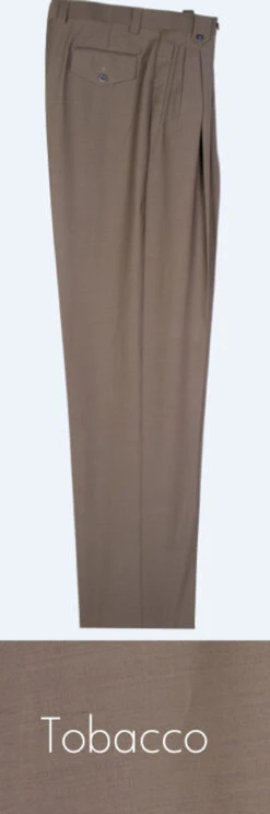 Tiglio 100% Wool Pleated Wide-Legged Slacks 14 Tiglio 100% Wool Pleated Wide-Legged Slacks -Suit Discount Store TGL WL2576 tobac 75029.1527006953