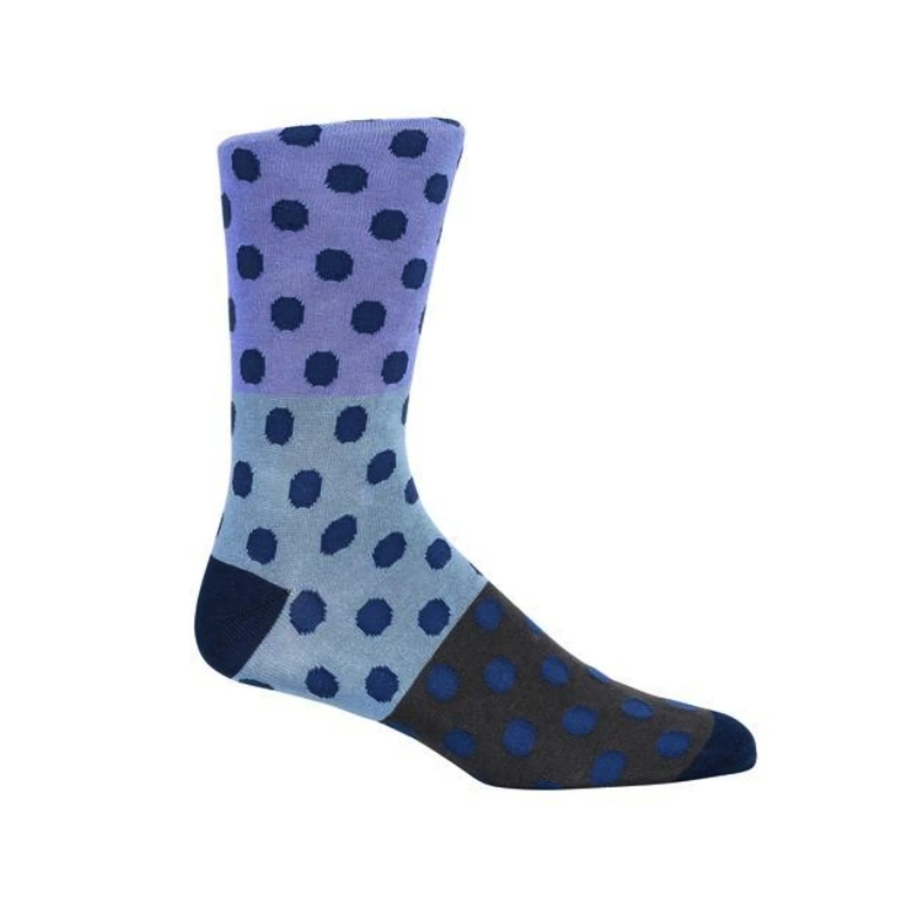 ThreadJar Premium Cotton & Spandex Socks - Blue & Purple Dot 1 ThreadJar Premium Cotton & Spandex Socks - Blue & Purple Dot