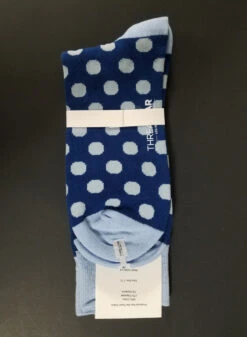 ThreadJar Premium Cotton & Spandex Socks - Blue & Light Blue Dot -Suit Discount Store TJ SK 753 3 32954.1644792711