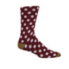 ThreadJar Premium Cotton & Spandex Socks - Burgundy & White Dot