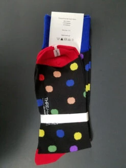 ThreadJar Premium Cotton & Spandex Socks - Colorful Polka Dots -Suit Discount Store TJ SK 755 3 16827.1644792796