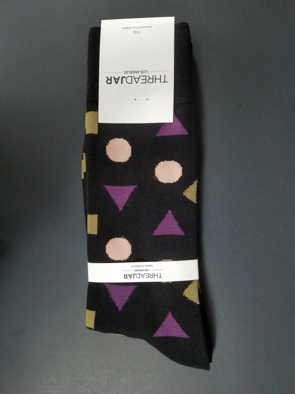 ThreadJar Premium Cotton & Spandex Socks - Geometric Designs 2 ThreadJar Premium Cotton & Spandex Socks - Geometric Designs - Image 2