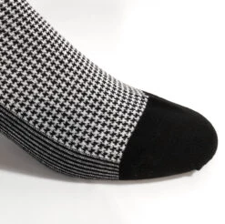 ThreadJar Premium Cotton & Spandex Socks - Black & White Houndstooth -Suit Discount Store TJ SK 770 2 22928.1653074111