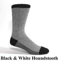 ThreadJar Premium Cotton & Spandex Socks - Black & White Houndstooth -Suit Discount Store TJ SK 770 ebay 08964.1653074088
