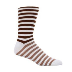 ThreadJar Premium Cotton & Spandex Socks - Brown & Tan Stripes