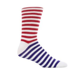 ThreadJar Premium Cotton & Spandex Socks - Purple & Red Stripes