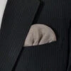 100% Silk Pre-Folded Fan Design Pocket Square Insert - Taupe Paisleys