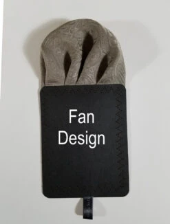 100% Silk Pre-Folded Fan Design Pocket Square Insert - Taupe Paisleys -Suit Discount Store Taupe Paisley Fan5a 09936.1642186437