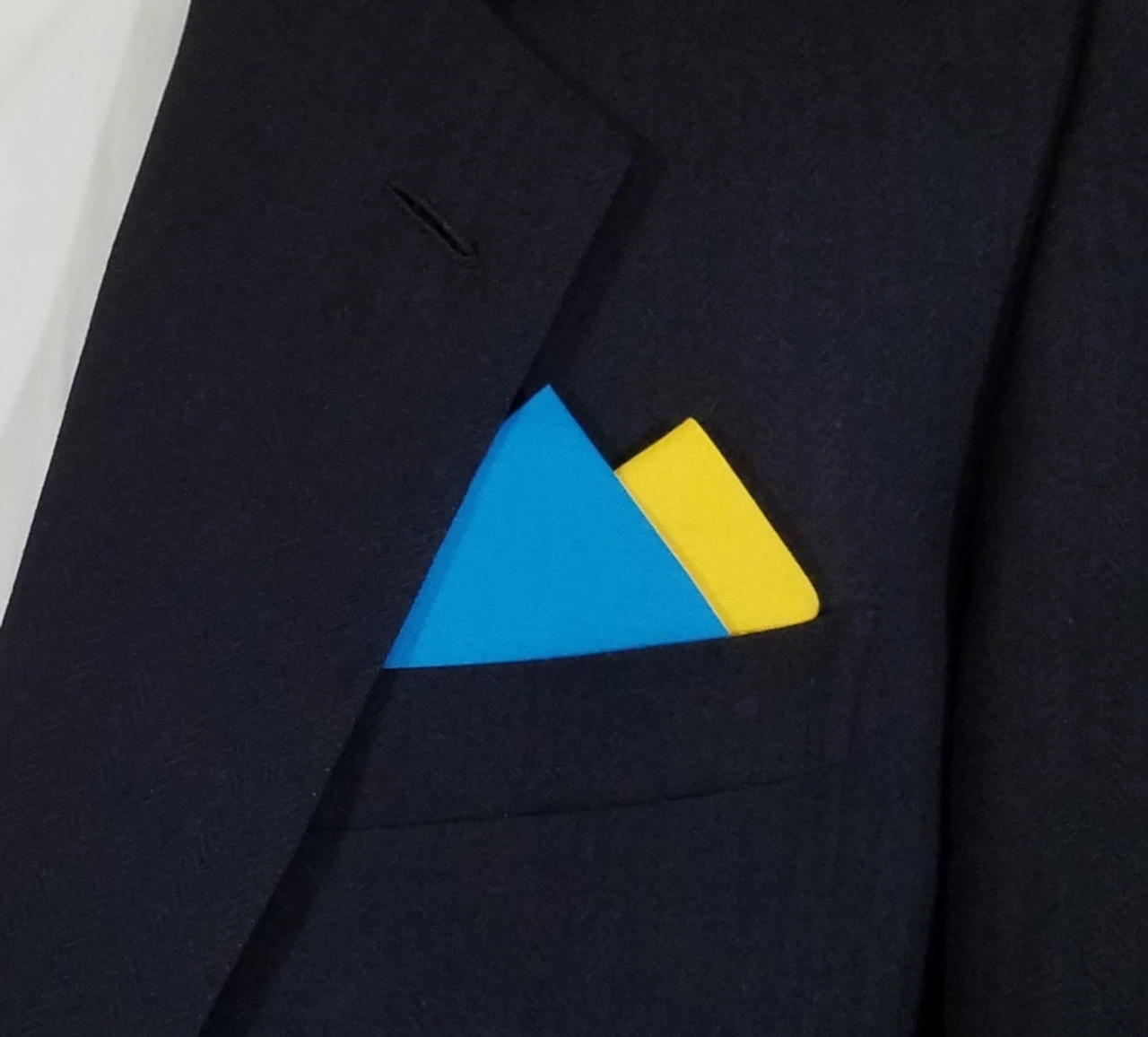 Ukraine Flag Color - Men's Cotton Pre-folded Pocket Square Handkerchief Insert 1 Ukraine Flag Color - Men's Cotton Pre-folded Pocket Square Handkerchief Insert