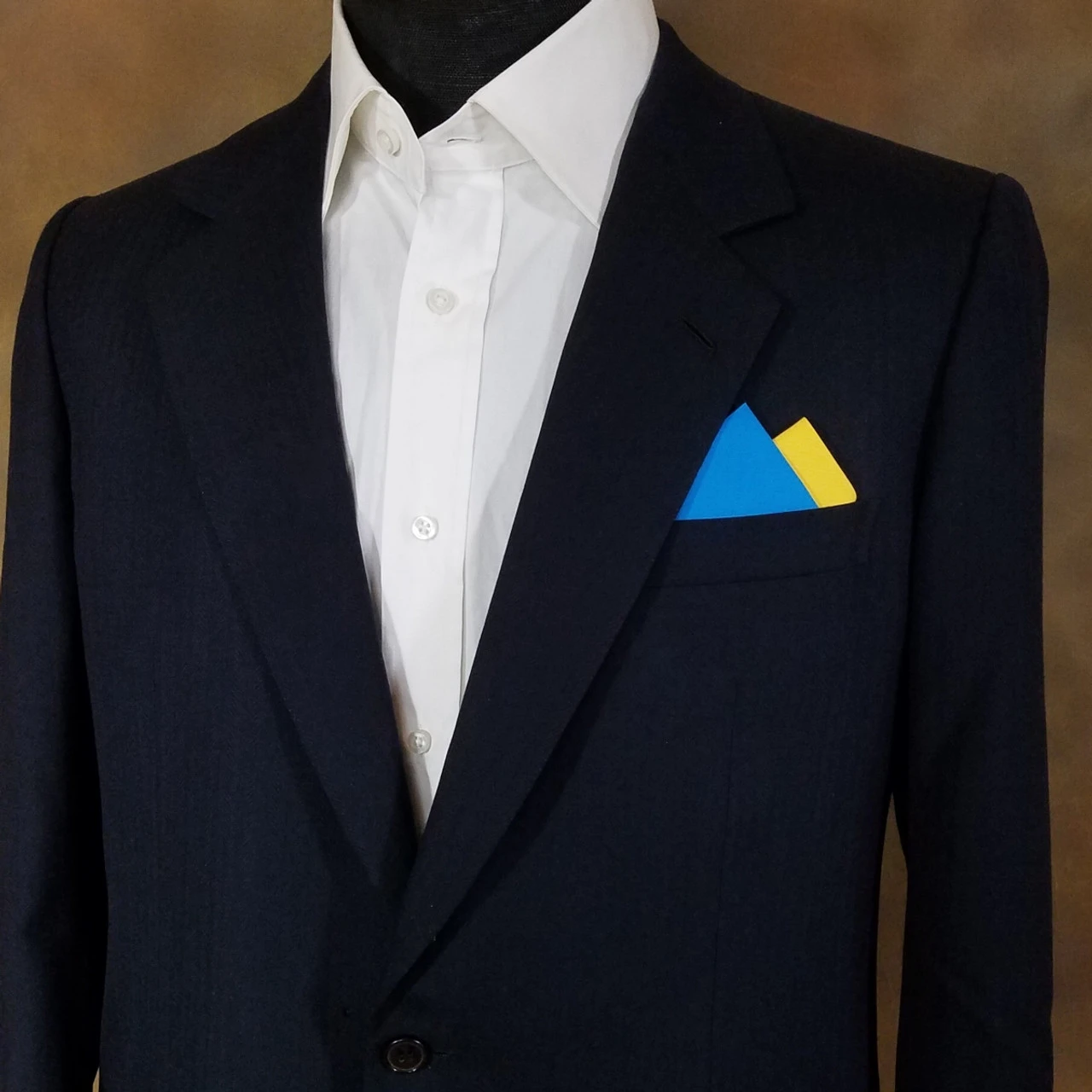 Ukraine Flag Color - Men's Cotton Pre-folded Pocket Square Handkerchief Insert 2 Ukraine Flag Color - Men's Cotton Pre-folded Pocket Square Handkerchief Insert - Image 2