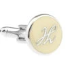 Personalized Initial Cufflinks Letter H (V-CF-1684-H-2)