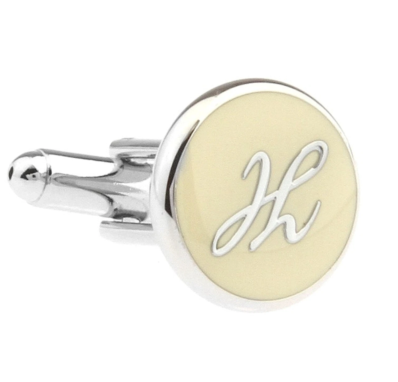 Personalized Initial Cufflinks Letter H (V-CF-1684-H-2) 1 Personalized Initial Cufflinks Letter H (V-CF-1684-H-2)