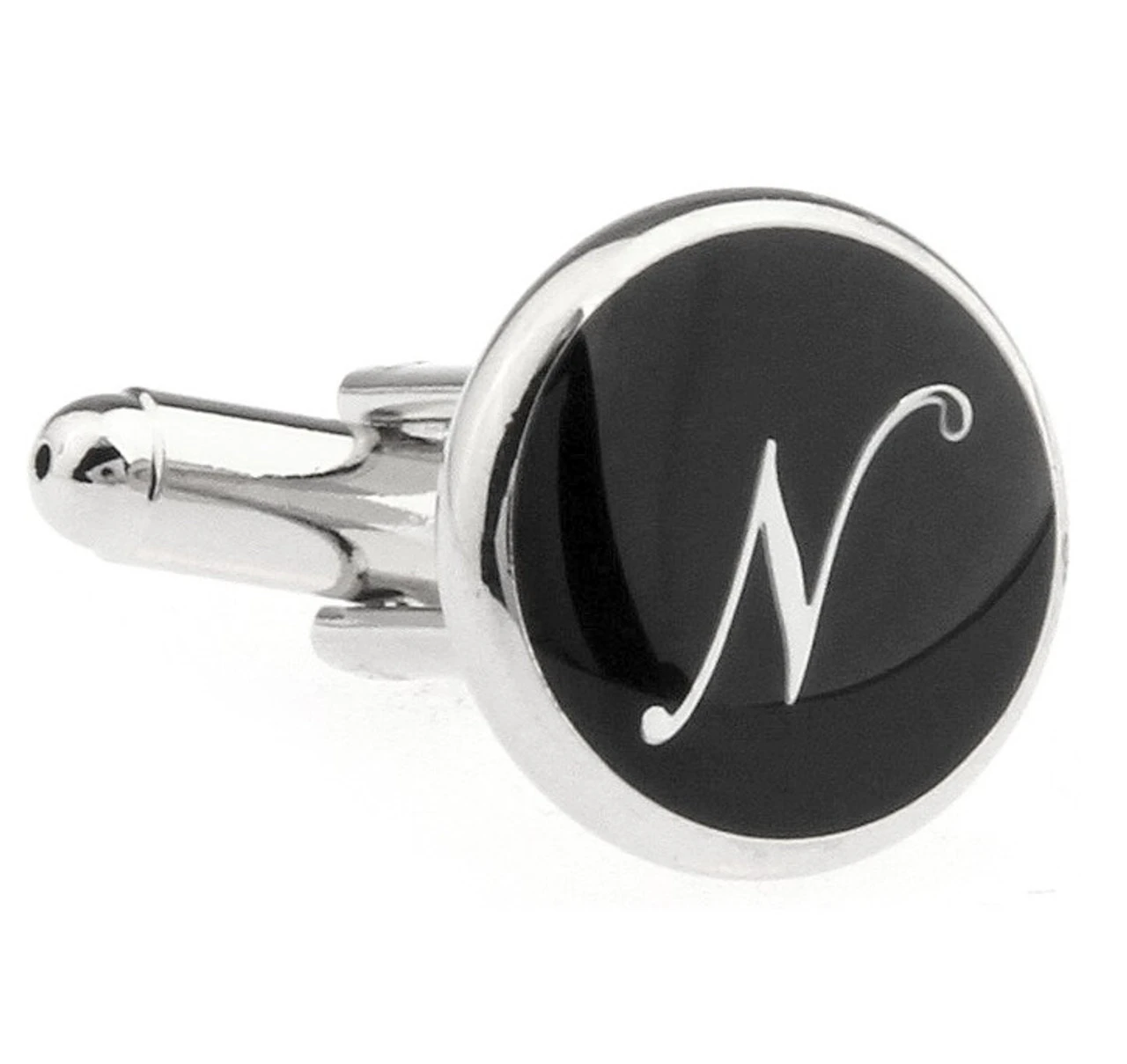 Personalized Initial Cufflinks Letter N (V-CF-1684BS-N) 1 Personalized Initial Cufflinks Letter N (V-CF-1684BS-N)