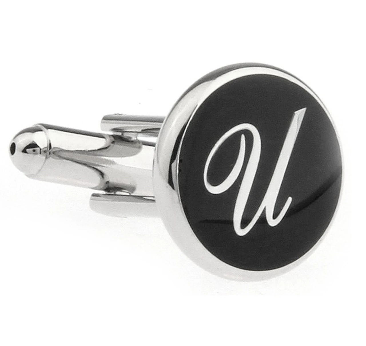 Personalized Initial Cufflinks Letter U (V-CF-1684BS-U) 1 Personalized Initial Cufflinks Letter U (V-CF-1684BS-U)