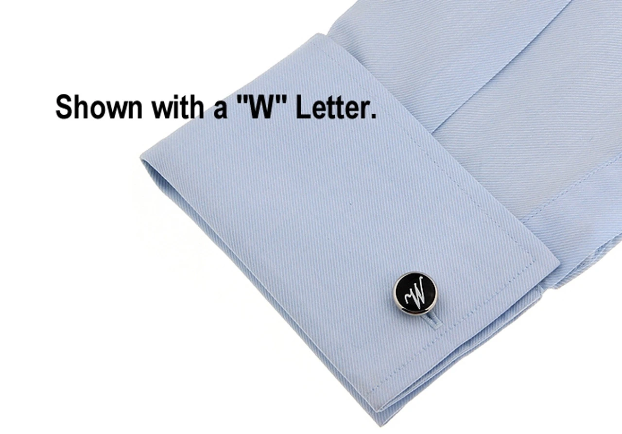 Personalized Initial Cufflinks Letter Z (V-CF-1684BS-Z) 2 Personalized Initial Cufflinks Letter Z (V-CF-1684BS-Z) - Image 2