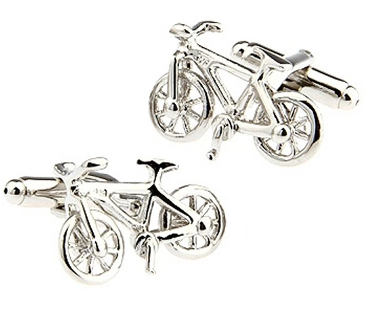 Silver Bicycle Cufflinks (V-CF-51622-S) 2 Silver Bicycle Cufflinks (V-CF-51622-S) - Image 2