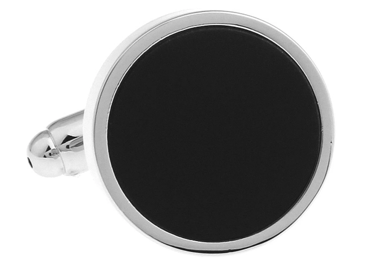 Round Black Onyx Cufflinks (V-CF-56005) 1 Round Black Onyx Cufflinks (V-CF-56005)