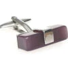 X-Long Purple Cat's Eye Bar Cufflinks (V-CF-56019PR-S)