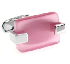 Large Pink Cat's Eye Cufflinks (V-CF-56306P-S)