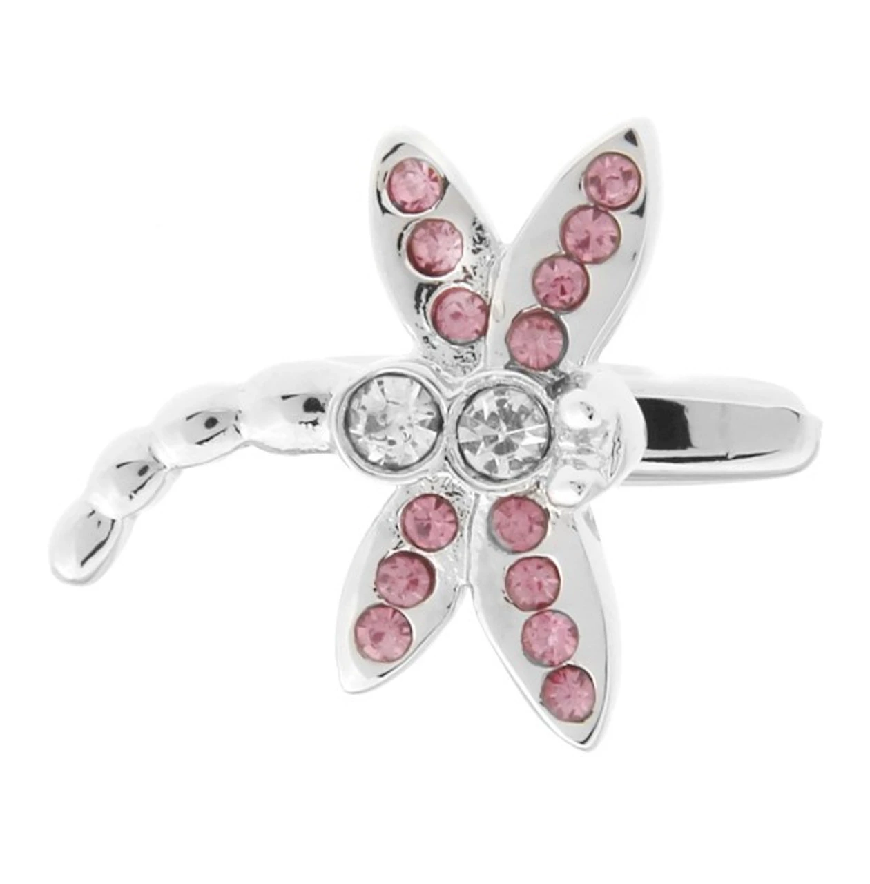 Pink Swarovski® Crystal Dragonfly Cufflinks (V-CF-56659P) 1 Pink Swarovski® Crystal Dragonfly Cufflinks (V-CF-56659P)