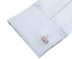 Pink Swarovski® Crystal Dragonfly Cufflinks (V-CF-56659P) 5 Pink Swarovski® Crystal Dragonfly Cufflinks (V-CF-56659P) -Suit Discount Store V CF 56659P 3 50529.1580386767