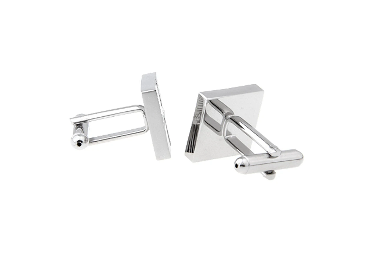 Square Panel Silver Cufflinks (V-CF-63745) 2 Square Panel Silver Cufflinks (V-CF-63745) - Image 2