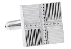 Square Panel Silver Cufflinks (V-CF-63745)