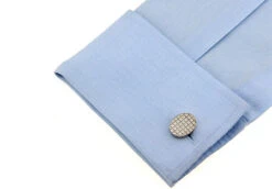 Notched Oval Silver Cufflinks (Notched Oval Silver Cufflinks) 5 Notched Oval Silver Cufflinks (Notched Oval Silver Cufflinks) -Suit Discount Store V CF 63884S 2 66673.1535034799
