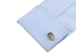 Green Kabuki Mask Cufflinks (V-CF-64675) -Suit Discount Store V CF 64675 4 36367.1535034794