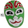 Green Kabuki Mask Cufflinks (V-CF-64675)