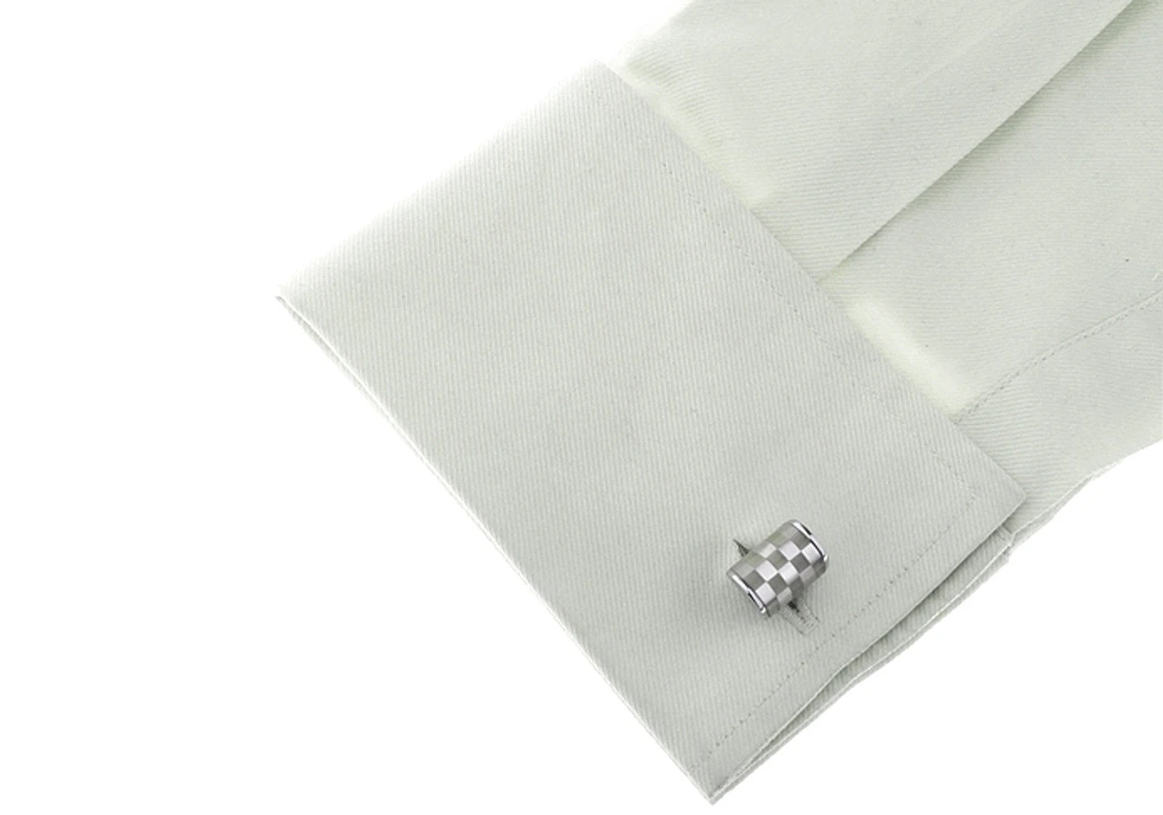 Mother-of-Pearl & Cat's Eye Insert Square Cufflinks (V-CF-66370MP-GY) 3 Mother-of-Pearl & Cat's Eye Insert Square Cufflinks (V-CF-66370MP-GY) - Image 3