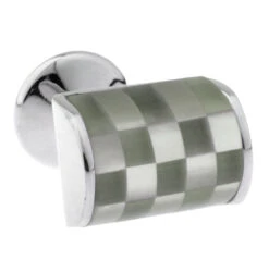 Mother-of-Pearl & Cat's Eye Insert Square Cufflinks (V-CF-66370MP-GY)