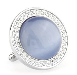 Extra Large Blue Cat's Eye Stone Cufflinks (V-CF-67480BL-S)