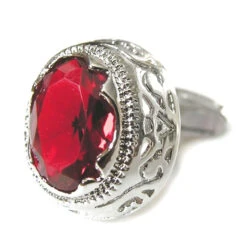 Large Red Swarovski® Crystal Oval Cufflinks (V-CF-81000R-S)