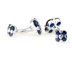 Double-sided Blue Swarovski® Crystal Floral Shape Cufflinks (V-CF-C1004BL) -Suit Discount Store V CF C1004BL 2 18581.1534445863
