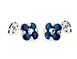 Double-sided Blue Swarovski® Crystal Floral Shape Cufflinks (V-CF-C1004BL) -Suit Discount Store V CF C1004BL 3 49806.1534445863