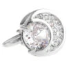 Diamond Swarovski® Crystal Moon Shape Cufflinks (V-CF-C40411C-S)
