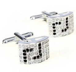 Silver Arch Crystals Cufflinks (V-CF-C417-S)
