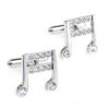 Clear Swarovski® Crystal Musical Note Cufflinks (V-CF-C502C-S)